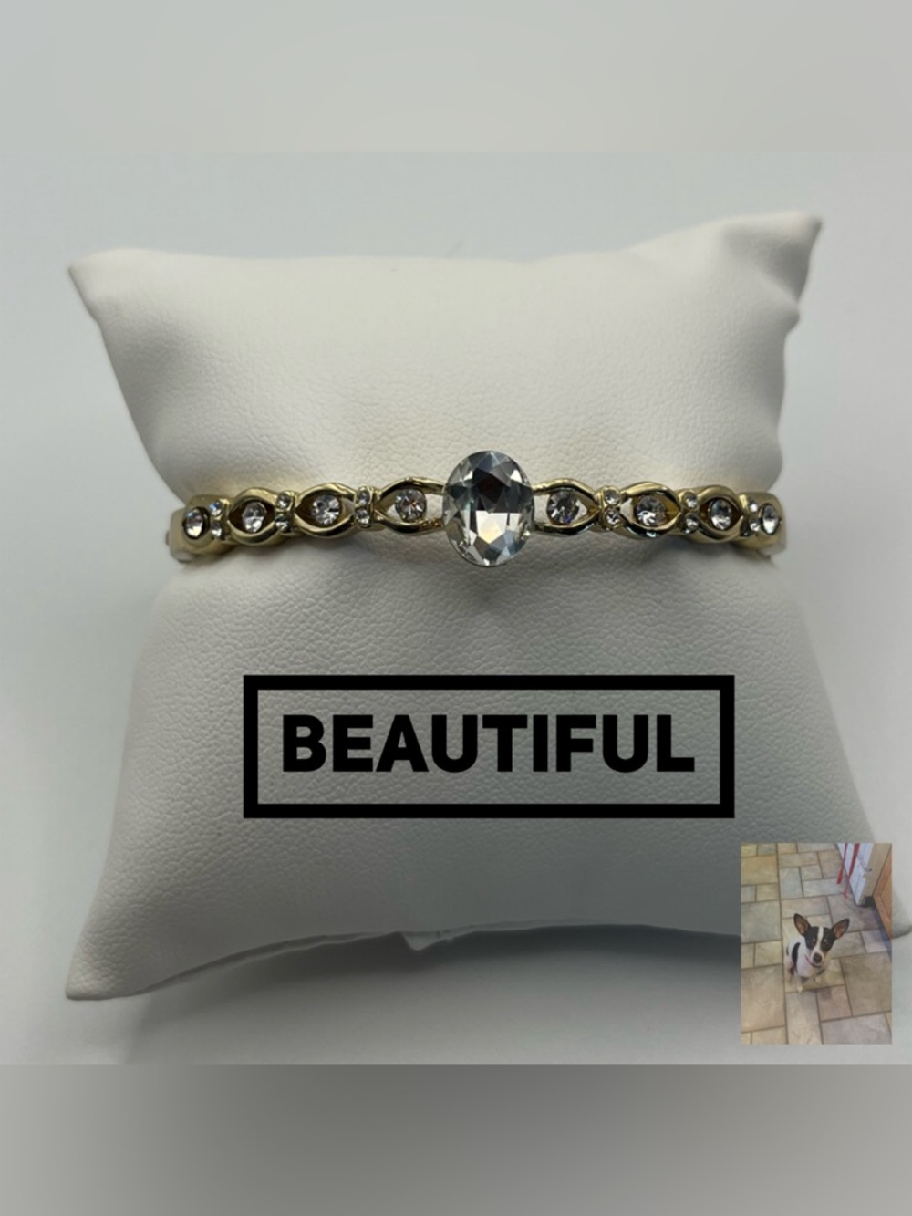 Gold Tone Rhinestone Bracelet